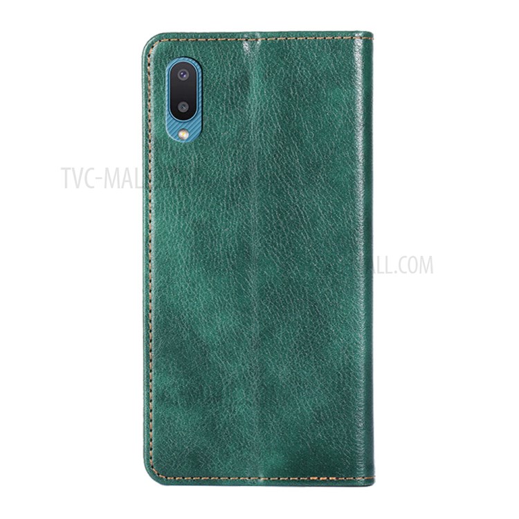Auto-Absorbed Leather Phone Stand Case for Samsung Galaxy M02 / Galaxy A02 - Green-3