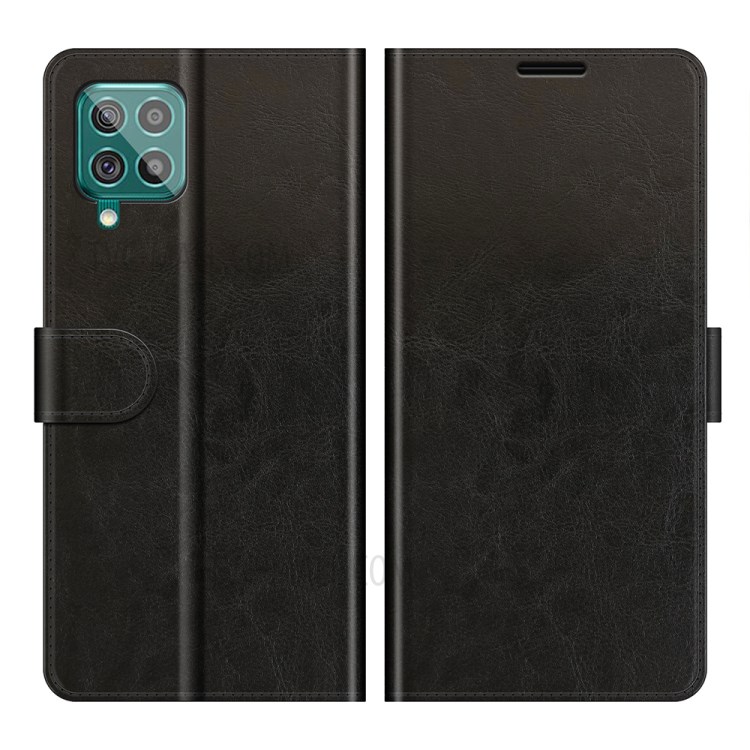 Crazy Horse Texture Leather Mobile Phone Case Shell for Samsung Galaxy F62 / M62 - Black-1