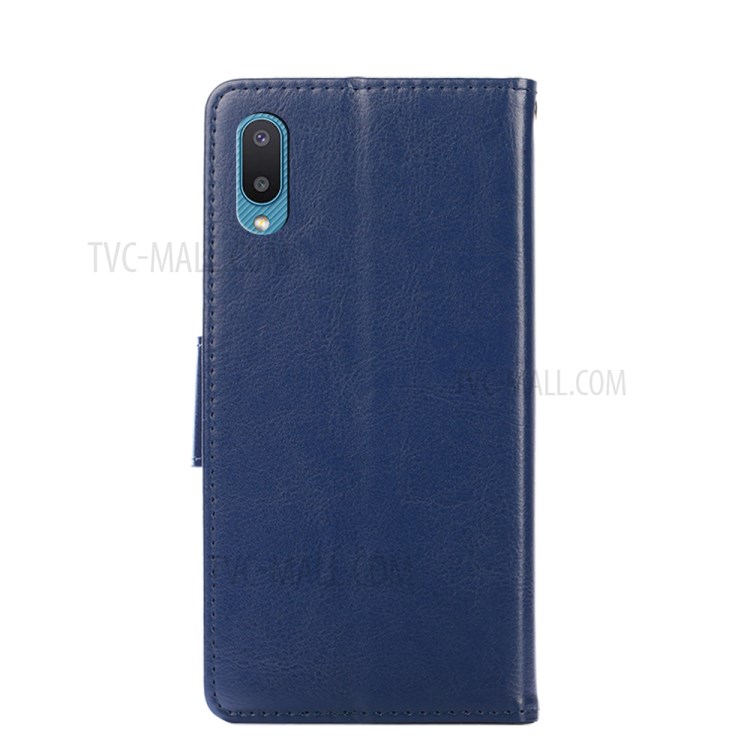Wallet Stand Design Leather Protective Case for Samsung Galaxy A02 / M02 - Dark Blue-7