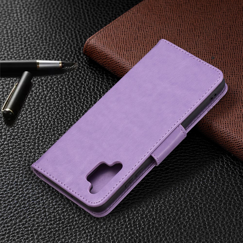 Imprint Butterfly Leather Wallet Case for Samsung Galaxy A32 4G (EU Version) - Purple-8