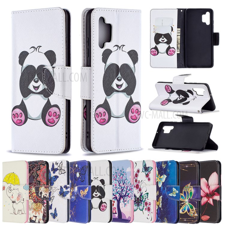 Pattern Printing Leather Wallet Case for Samsung Galaxy A32 4G (EU Version) - Vivid Flower-9