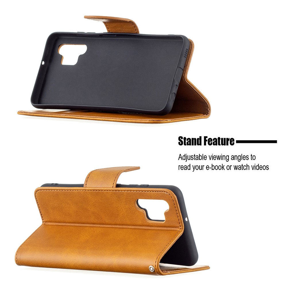 Wallet Leather Stand Case for Samsung Galaxy A32 4G (EU Version) - Brown-2
