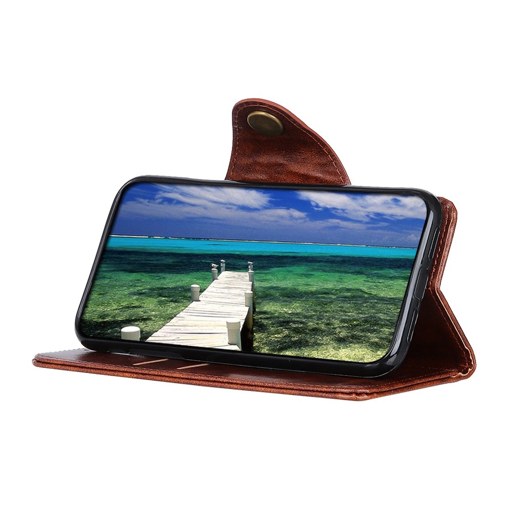 Wallet Leather Stand Case Cover for Samsung Galaxy Xcover 5 - Brown-2
