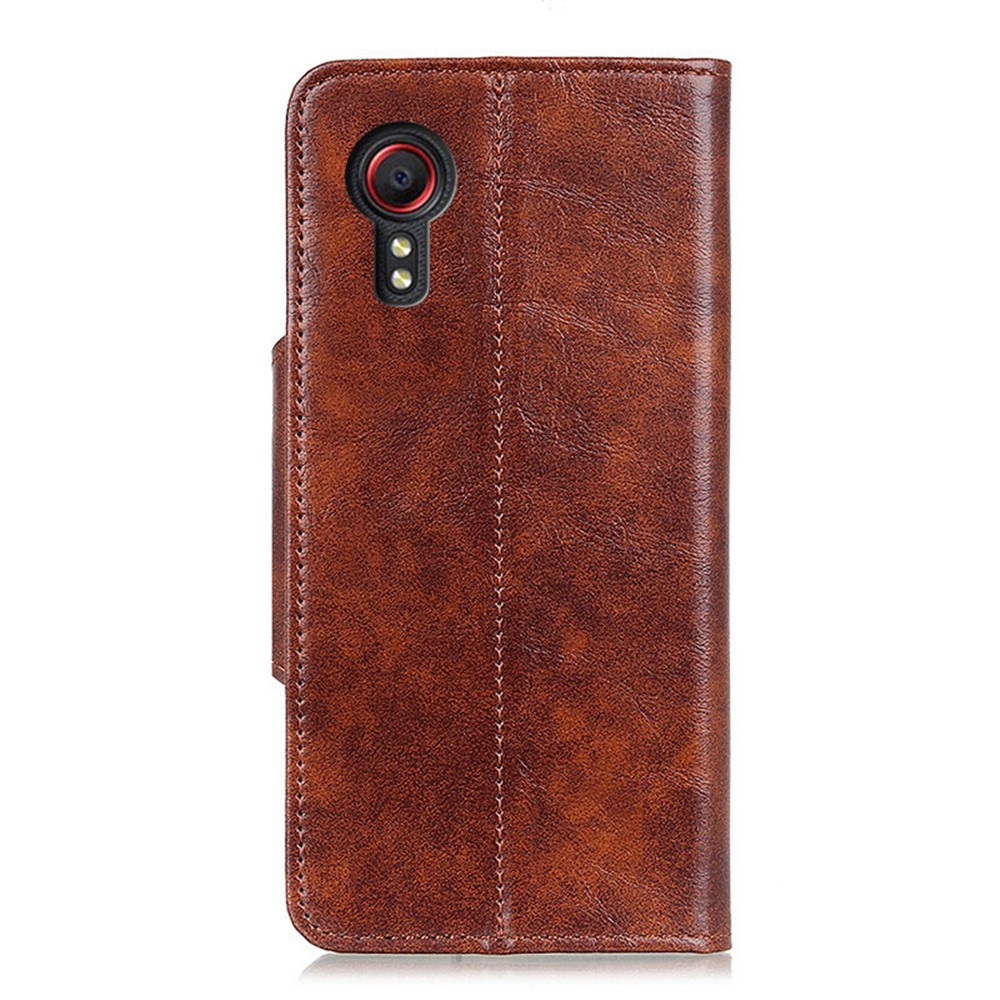 Wallet Leather Stand Case Cover for Samsung Galaxy Xcover 5 - Brown-7