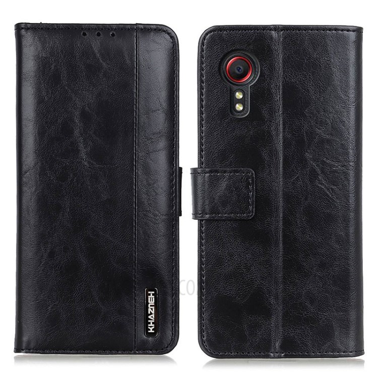 Wallet Leather Stand Shell Case for Samsung Galaxy Xcover 5 - Black-1