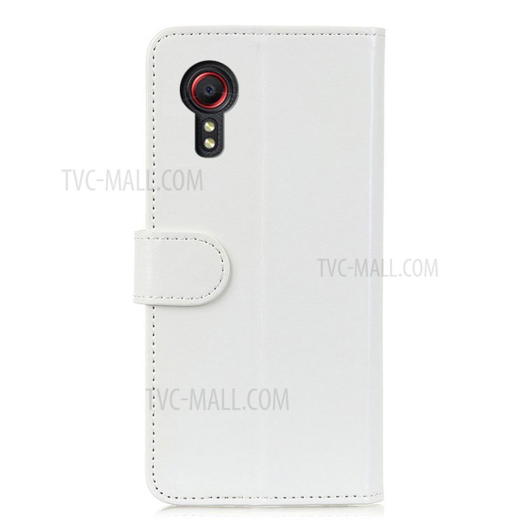 Crazy Horse Wallet Leather Stand Shell Case for Samsung Galaxy Xcover 5 - White-6