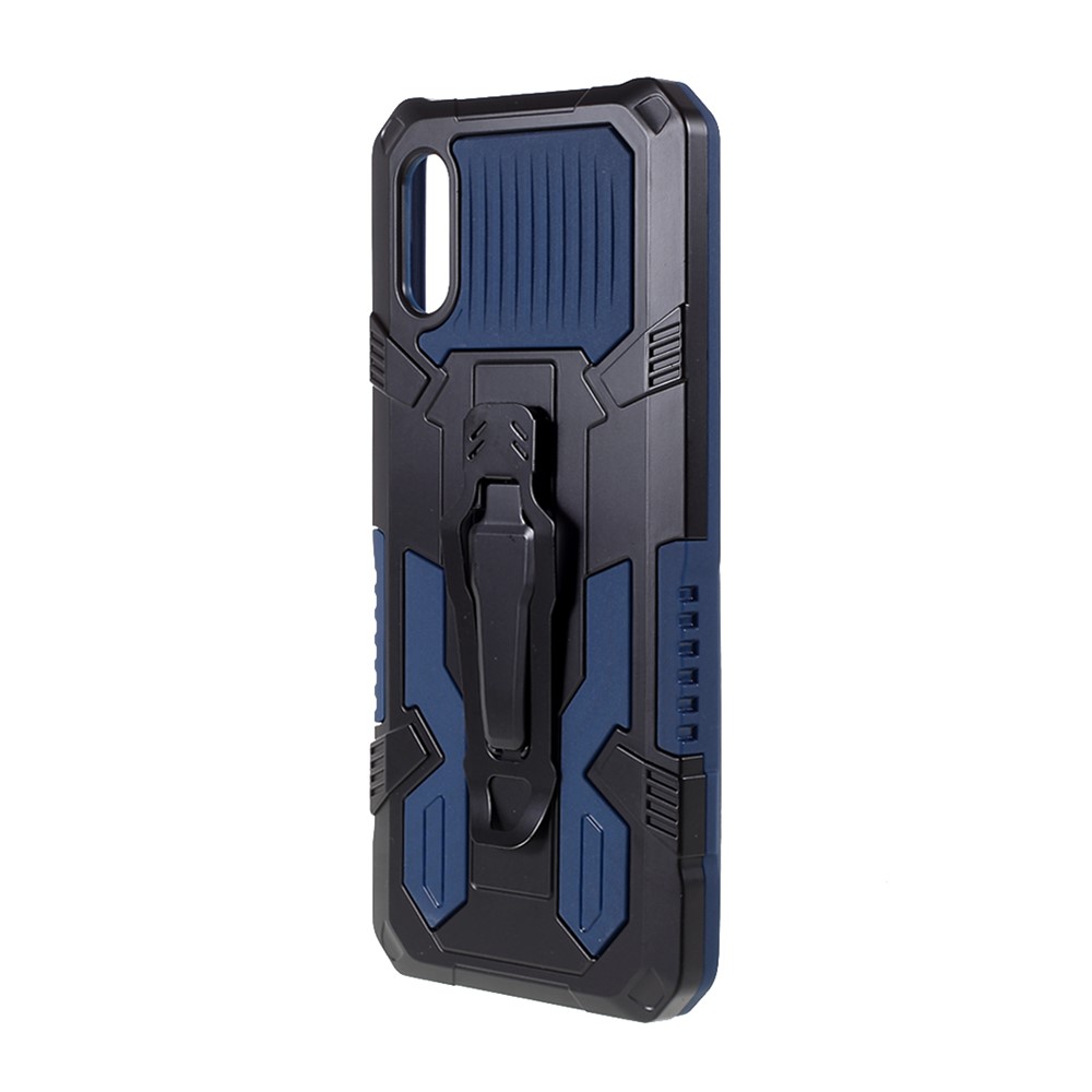Back Clip Kickstand Design Well-Protected Hybrid Phone Case Shell for Samsung Galaxy A02 - Blue-2
