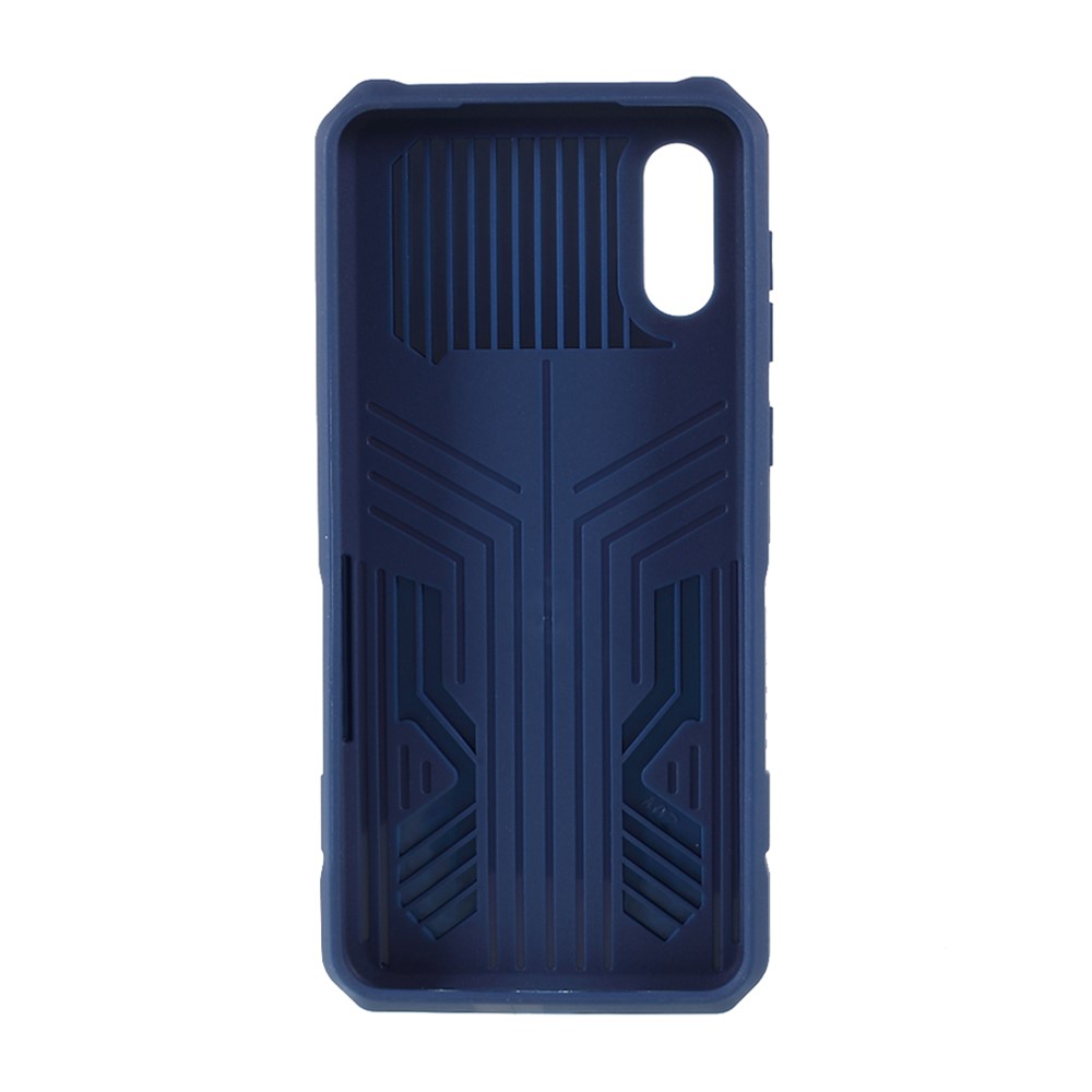 Back Clip Kickstand Design Well-Protected Hybrid Phone Case Shell for Samsung Galaxy A02 - Blue-3