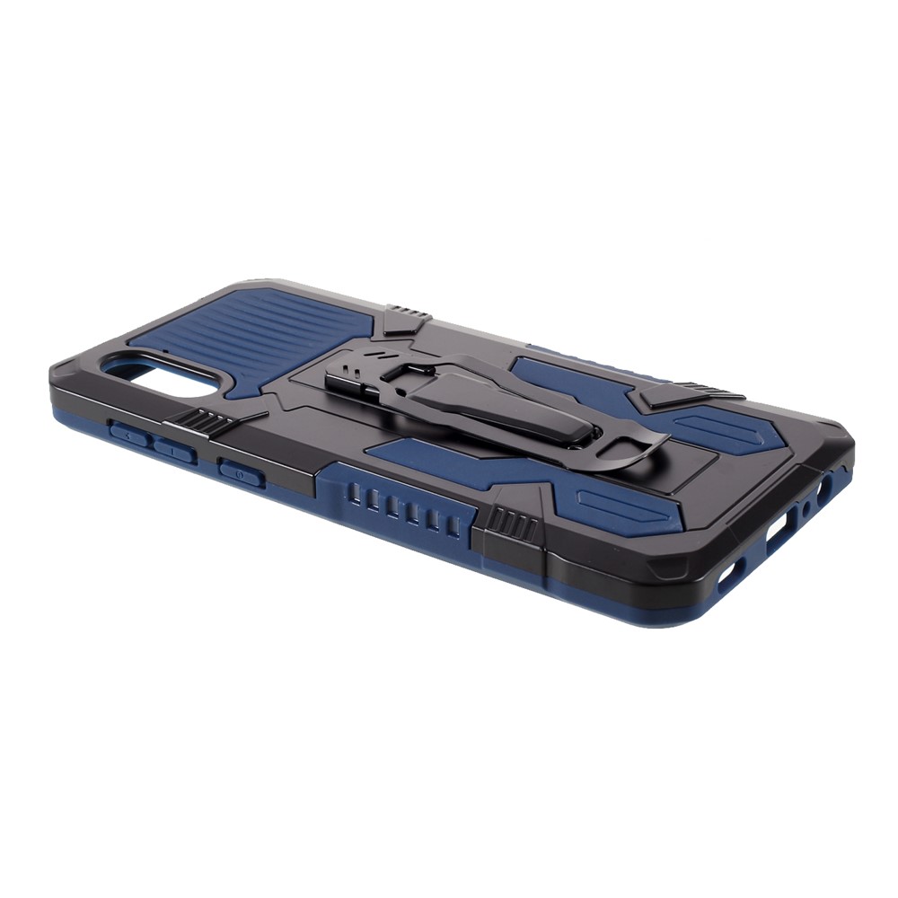 Back Clip Kickstand Design Well-Protected Hybrid Phone Case Shell for Samsung Galaxy A02 - Blue-4
