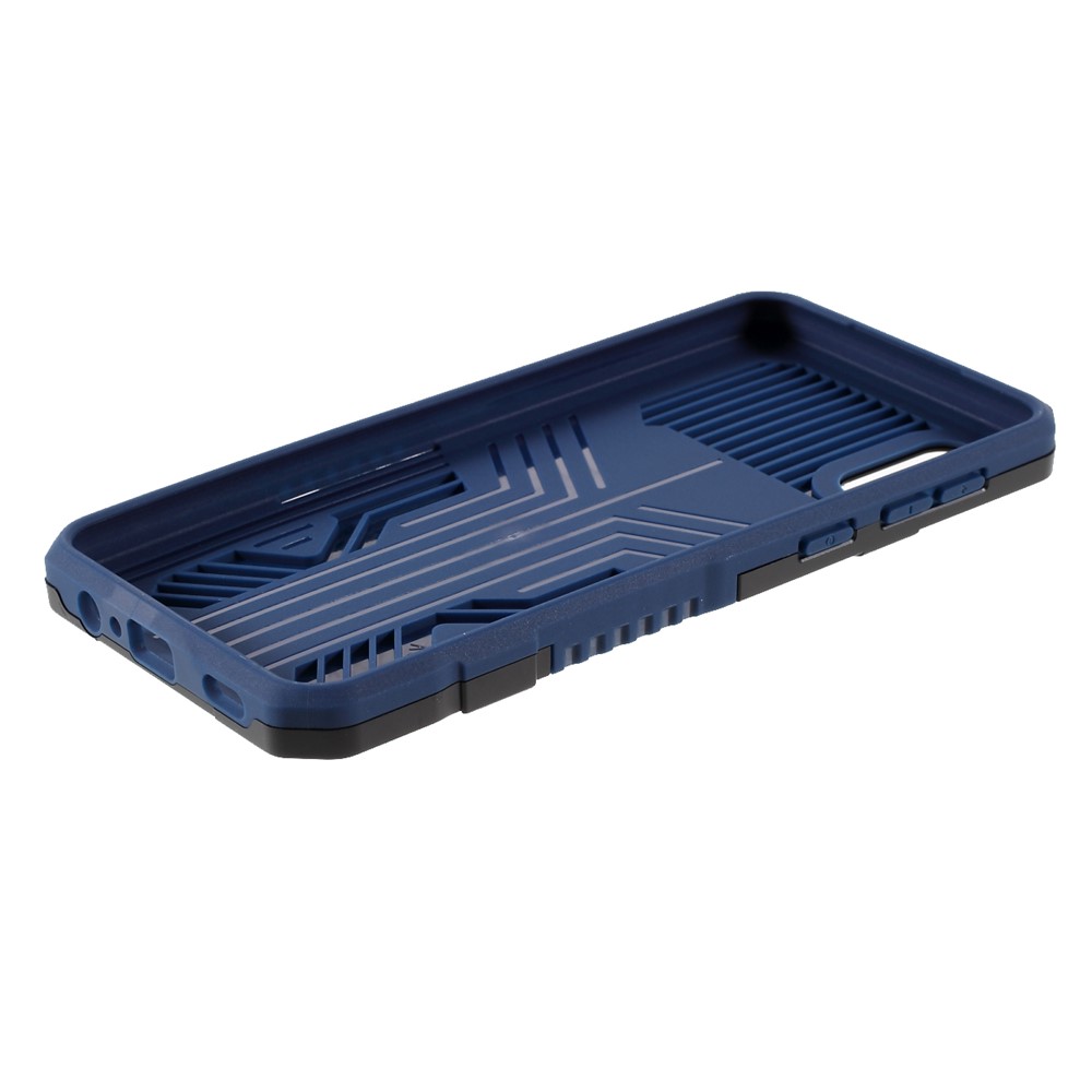 Back Clip Kickstand Design Well-Protected Hybrid Phone Case Shell for Samsung Galaxy A02 - Blue-5