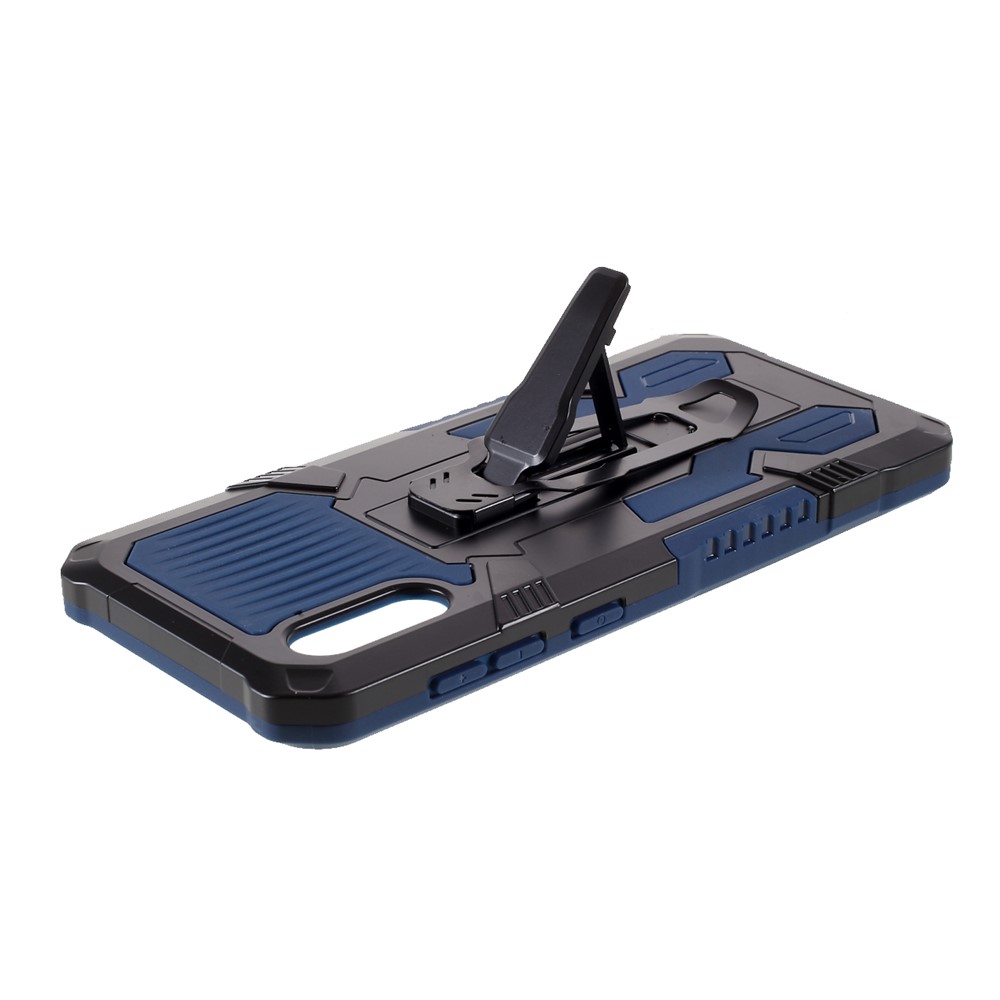 Back Clip Kickstand Design Well-Protected Hybrid Phone Case Shell for Samsung Galaxy A02 - Blue-6