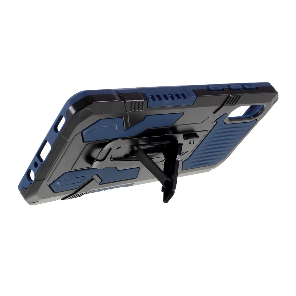 Back Clip Kickstand Design Well-Protected Hybrid Phone Case Shell for Samsung Galaxy A02 - Blue-7
