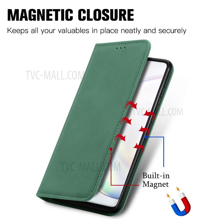 Coussin De Couverture De Téléphone En Cuir Vintage Absorbé Par Vintage Pour Samsung Galaxy S20 - Vert-4