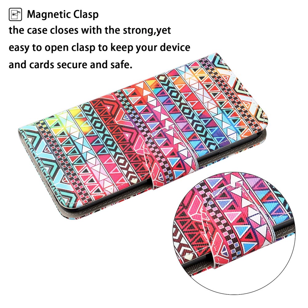 Wallet Design Pattern Printing Phone Cover PU Leather Stand Case with Strap for Samsung Galaxy A02s (164.2x75.9x9.1mm) - Geometry Gathering-3