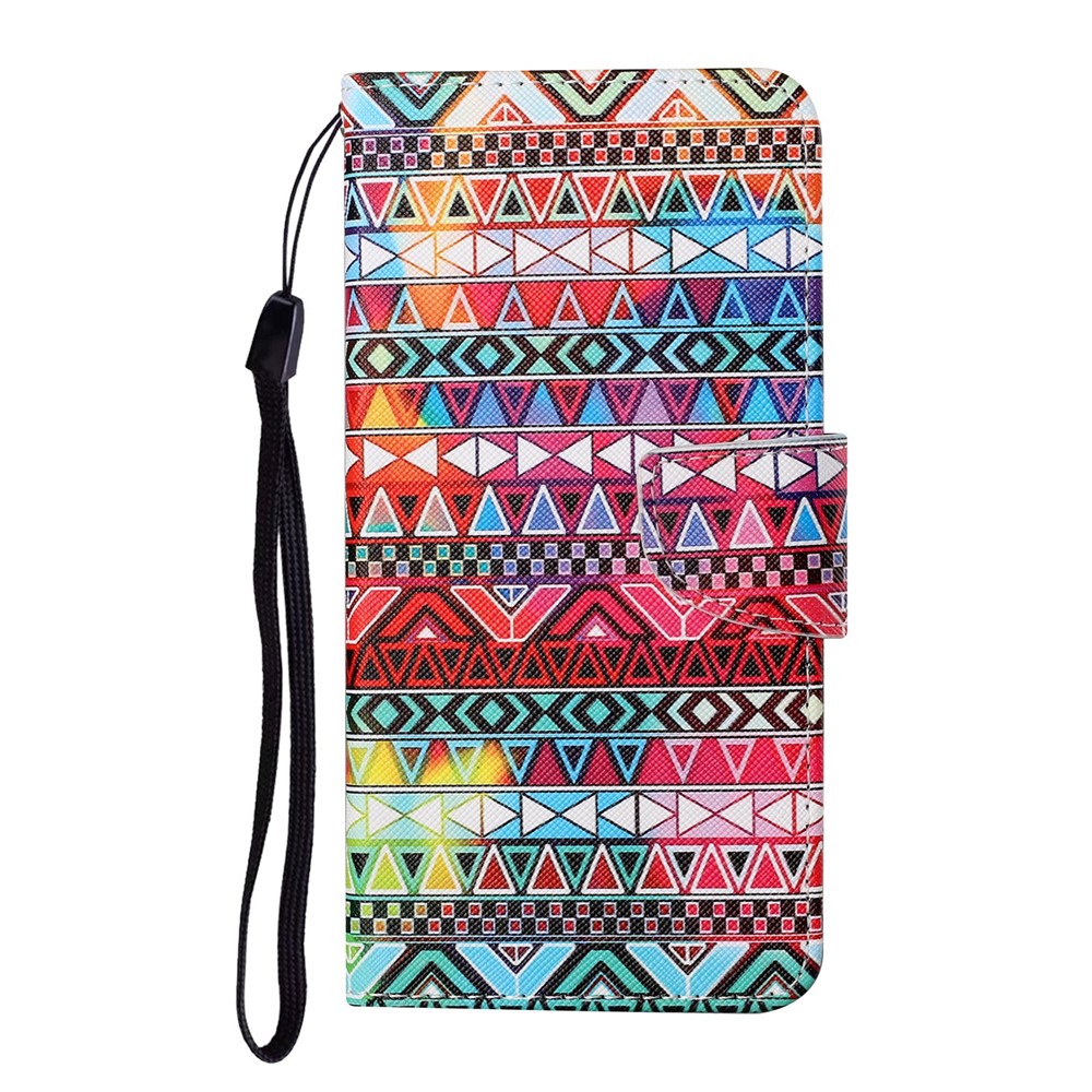 Wallet Design Pattern Printing Phone Cover PU Leather Stand Case with Strap for Samsung Galaxy A02s (164.2x75.9x9.1mm) - Geometry Gathering-5