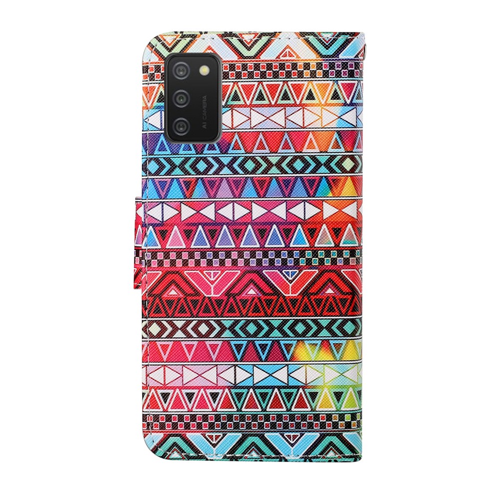 Wallet Design Pattern Printing Phone Cover PU Leather Stand Case with Strap for Samsung Galaxy A02s (164.2x75.9x9.1mm) - Geometry Gathering-6