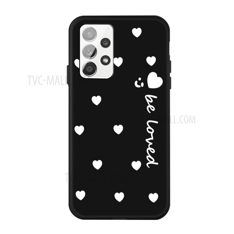 Soyez Aimé Hearts Smile Motif Soft TPU Case Pour Samsung Galaxy A72 5G / Couverture De Téléphone 4g - Noir-1