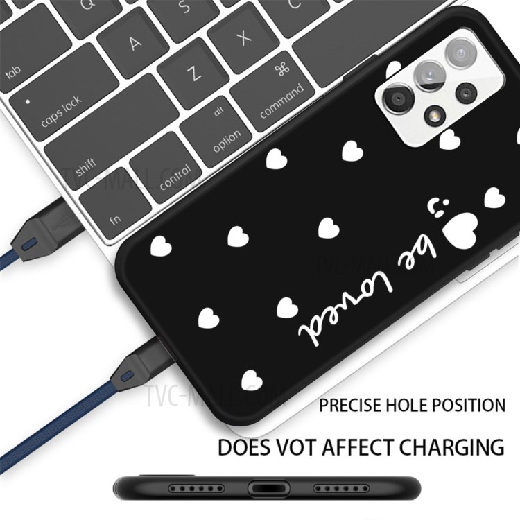 Soyez Aimé Hearts Smile Motif Soft TPU Case Pour Samsung Galaxy A72 5G / Couverture De Téléphone 4g - Noir-2