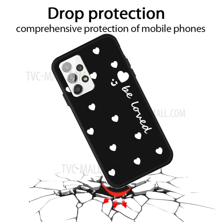Soyez Aimé Hearts Smile Motif Soft TPU Case Pour Samsung Galaxy A72 5G / Couverture De Téléphone 4g - Noir-3