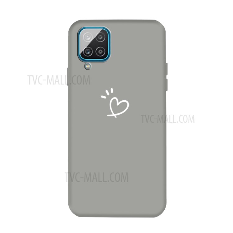Sweet Love Heart Pattern Matte TPU Back Shell Cover for Samsung Galaxy A42 5G - Grey-1