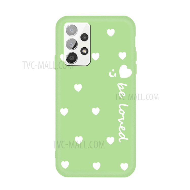 Be Loved Hearts Smile Design TPU Phone Cover for Samsung Galaxy A32 4G (EU Version) - Green-1