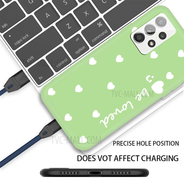 Be Loved Hearts Smile Design TPU Phone Cover for Samsung Galaxy A32 4G (EU Version) - Green-2
