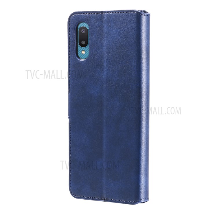 Quality Wallet Stand Flip Leather Phone Case for Samsung Galaxy A02/M02 (EU Version) - Blue-11