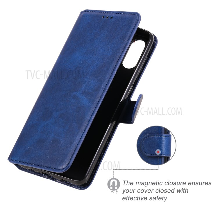 Quality Wallet Stand Flip Leather Phone Case for Samsung Galaxy A02/M02 (EU Version) - Blue-3