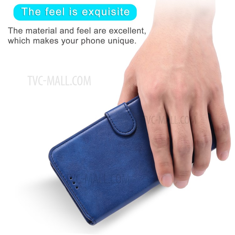Quality Wallet Stand Flip Leather Phone Case for Samsung Galaxy A02/M02 (EU Version) - Blue-5