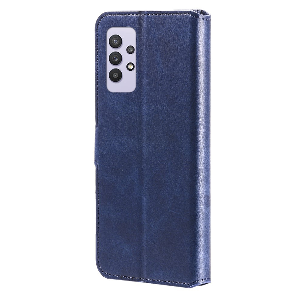 Quality Wallet Stand Flip Leather Phone Case for Samsung Galaxy A32 4G (EU Version) - Blue-9