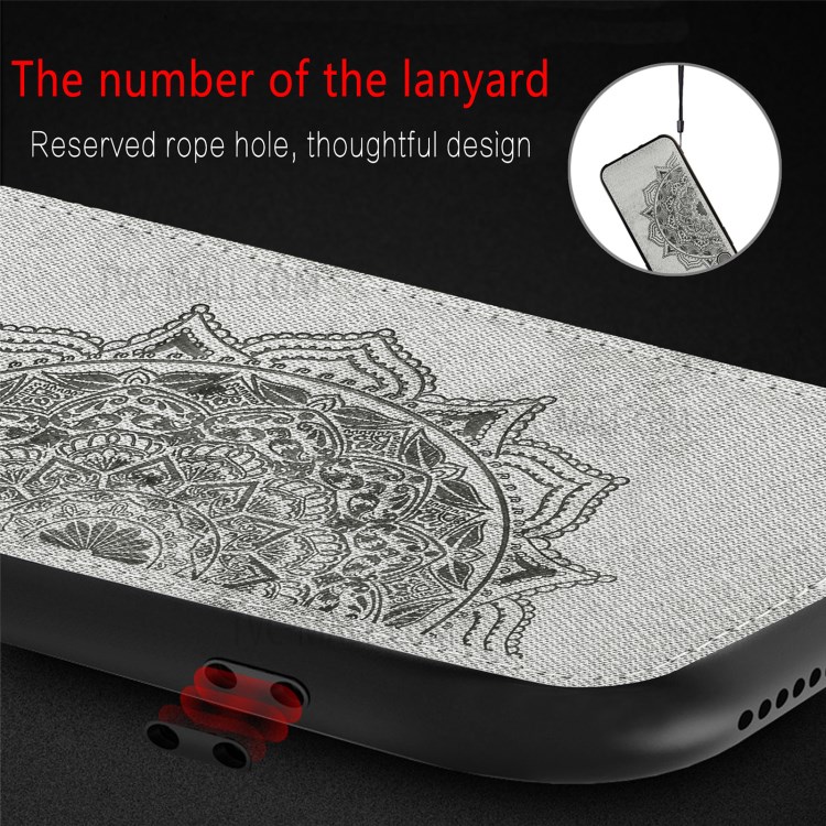 Imprint Mandala Flower Pattern Leather Coated PC + TPU Phone Case for Samsung Galaxy S21 Ultra 5G - Black-8