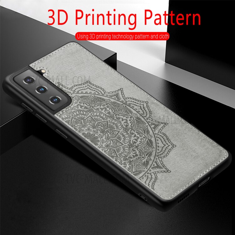 Etui De Téléphone Enduit En Cuir De Fleur Mandala Mandala Pour Samsung Galaxy S21 + 5G - Noir-11
