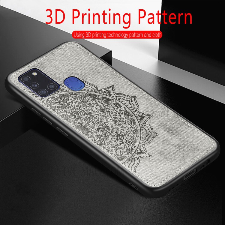 Imprint Mandala Flower Leather Coated PC + TPU Phone Case for Samsung Galaxy A21s (EU Version) - Black-11