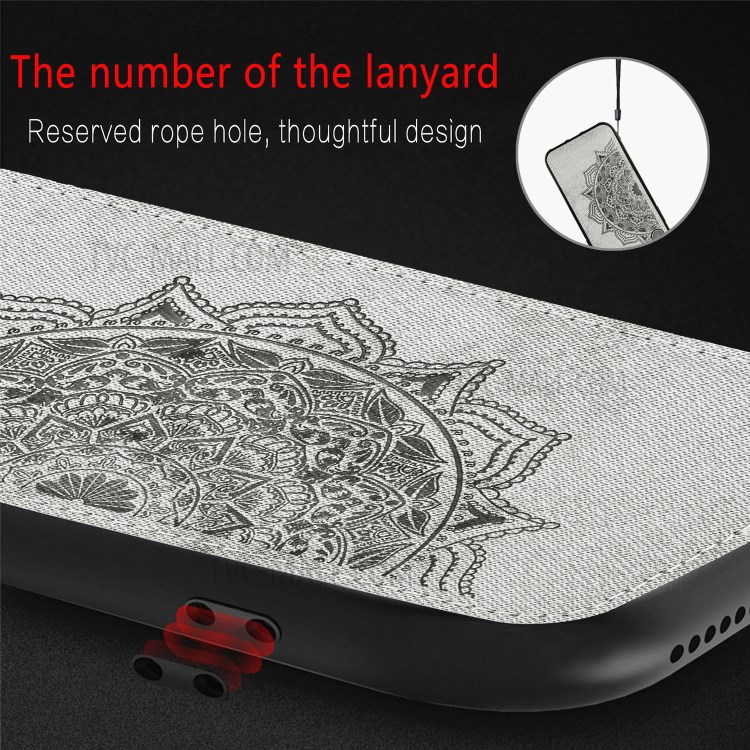 Imprint Mandala Flower Leather Coated PC + TPU Phone Case for Samsung Galaxy A21s (EU Version) - Black-8