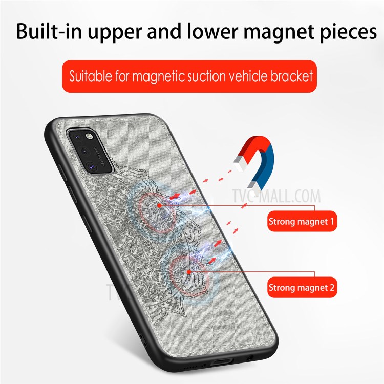 Imprint Mandala Flower Leather Coated PC + TPU Combo Shell for Samsung Galaxy A41 (Global Version) - Black-10