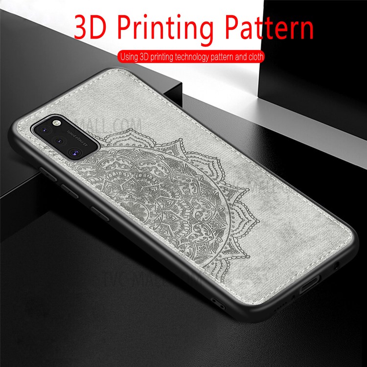 Imprint Mandala Flower Leather Coated PC + TPU Combo Shell for Samsung Galaxy A41 (Global Version) - Black-11