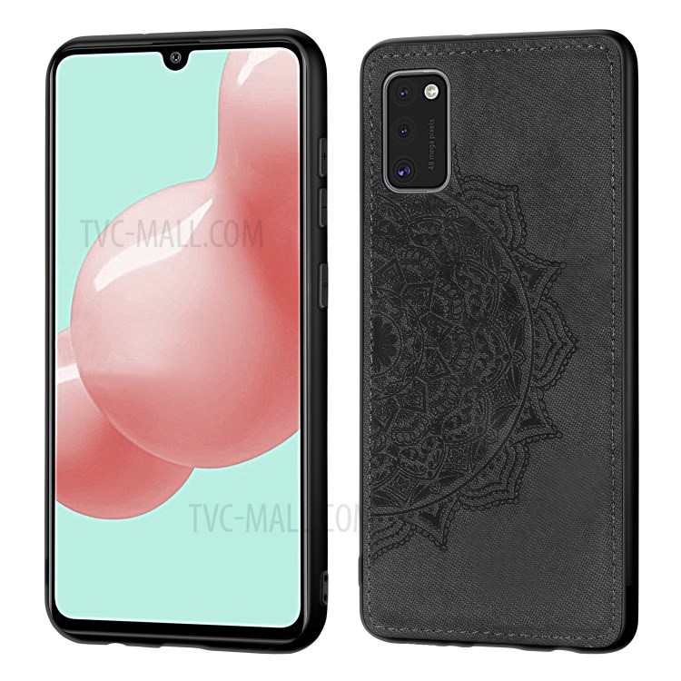 Imprint Mandala Flower Leather Coated PC + TPU Combo Shell for Samsung Galaxy A41 (Global Version) - Black-2