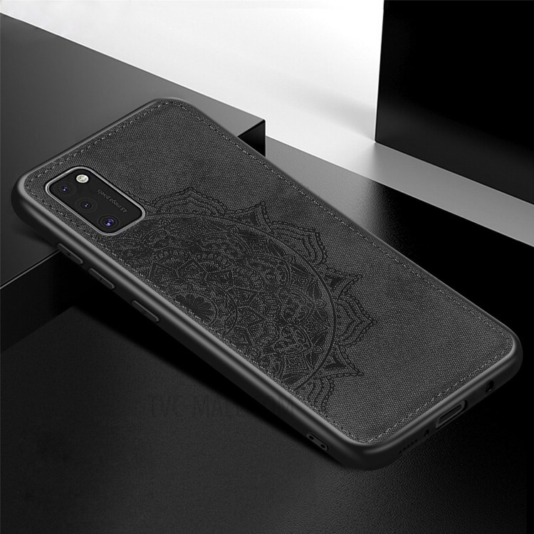 Imprint Mandala Flower Leather Coated PC + TPU Combo Shell for Samsung Galaxy A41 (Global Version) - Black-3