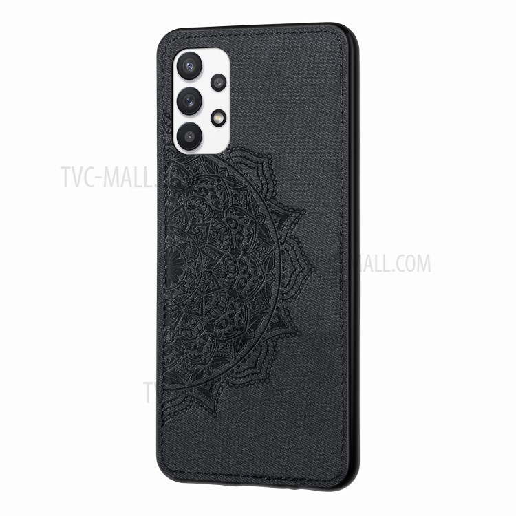 Boîte Téléphonique Enduit En Cuir De Fleur Mandala Mandala Pour Samsung Galaxy A32 5G - Noir-1