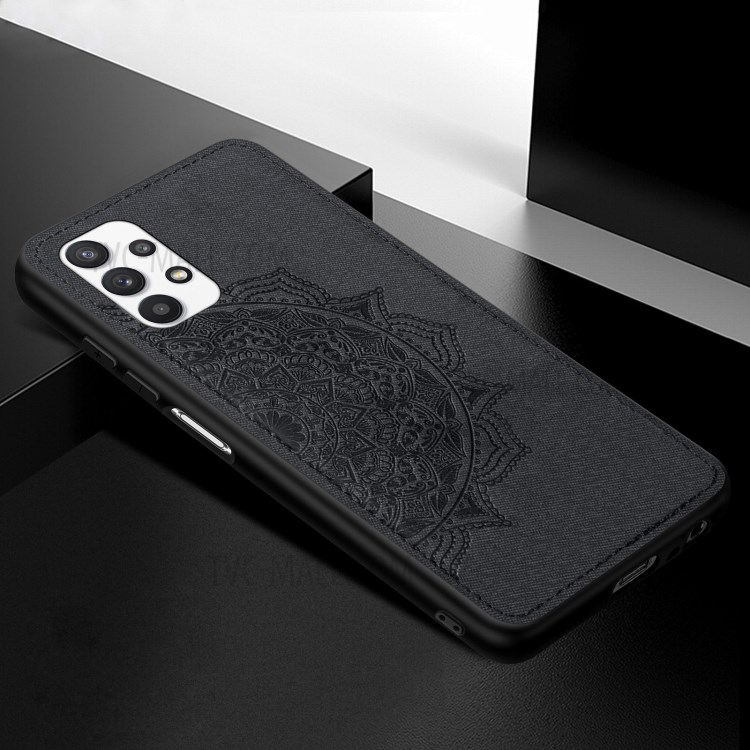 Boîte Téléphonique Enduit En Cuir De Fleur Mandala Mandala Pour Samsung Galaxy A32 5G - Noir-3