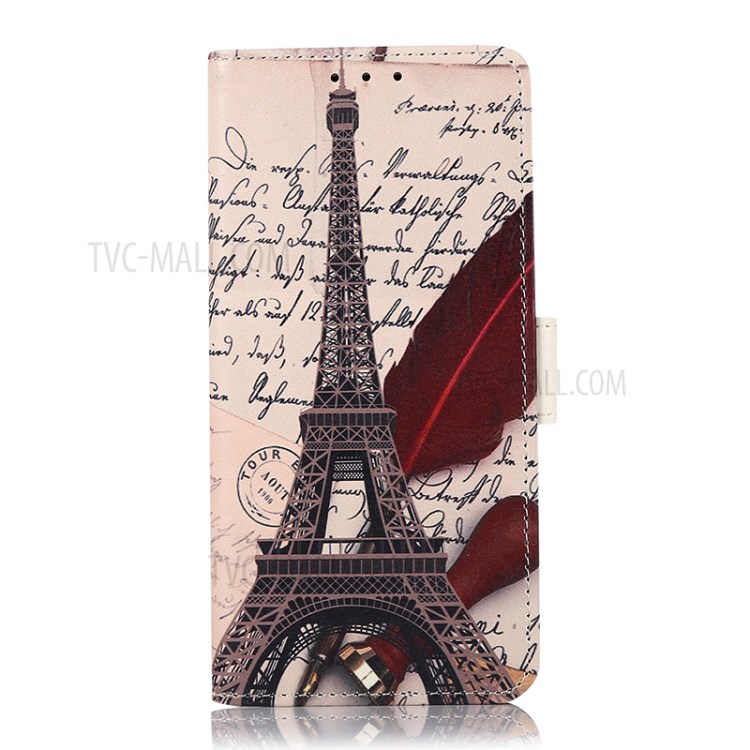 Pattern Printing Stand Wallet PU Leather Phone Cover Shell Protector for Samsung Galaxy Xcover 5 - Tower and Feather-5