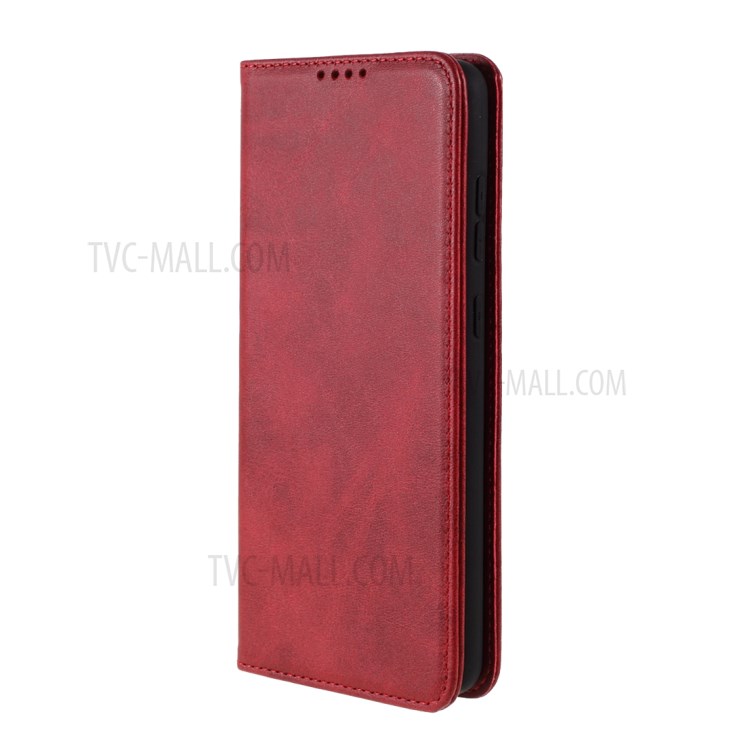 Auto-absorbed Wallet Stand Leather Case for Samsung Galaxy A72 5G/4G - Wine Red-10