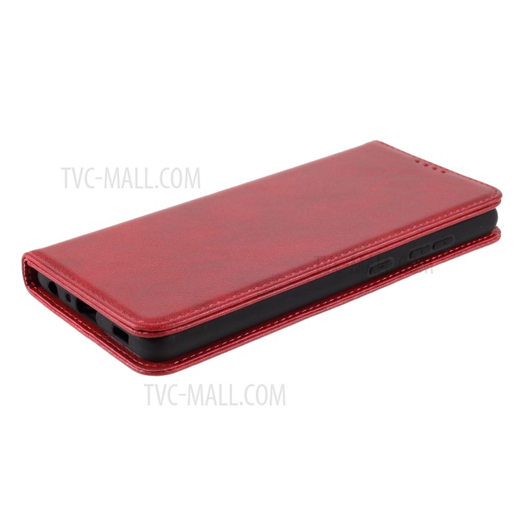 Auto-absorbed Wallet Stand Leather Case for Samsung Galaxy A72 5G/4G - Wine Red-2