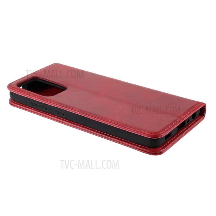 Auto-absorbed Wallet Stand Leather Case for Samsung Galaxy A72 5G/4G - Wine Red-3