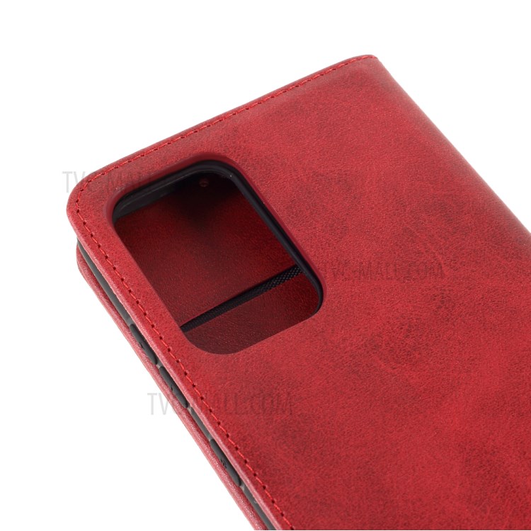Auto-absorbed Wallet Stand Leather Case for Samsung Galaxy A72 5G/4G - Wine Red-4