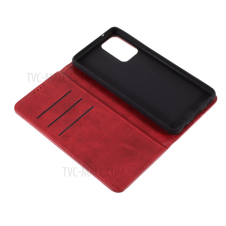 Auto-absorbed Wallet Stand Leather Case for Samsung Galaxy A72 5G/4G - Wine Red-5