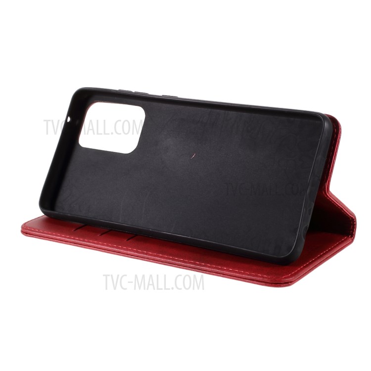 Auto-absorbed Wallet Stand Leather Case for Samsung Galaxy A72 5G/4G - Wine Red-7