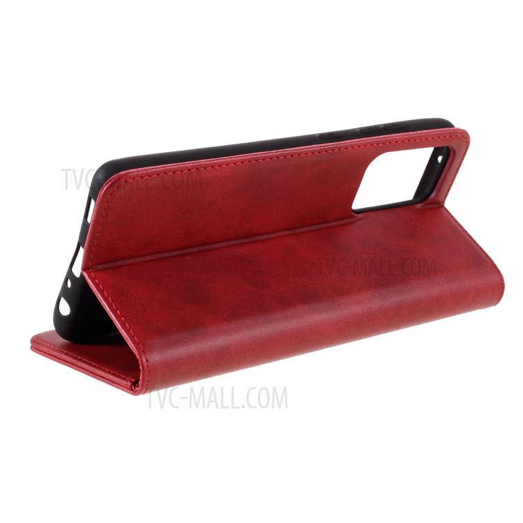 Auto-absorbed Wallet Stand Leather Case for Samsung Galaxy A72 5G/4G - Wine Red-8