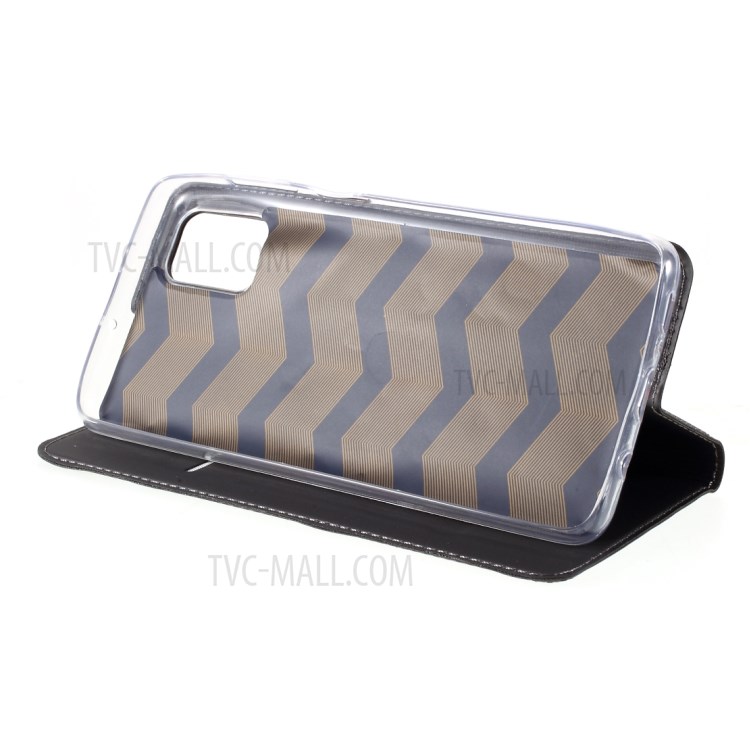 Auto-absorbed PU Leather Phone Case Stand for Samsung Galaxy M51 with Card Holder - Black-6