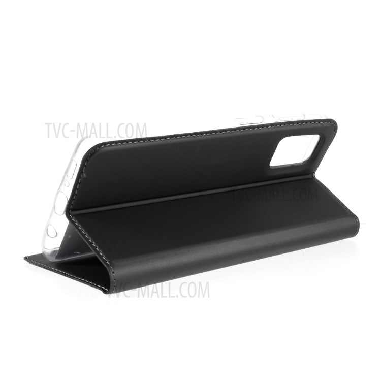 Auto-absorbed PU Leather Phone Case Stand for Samsung Galaxy M51 with Card Holder - Black-7
